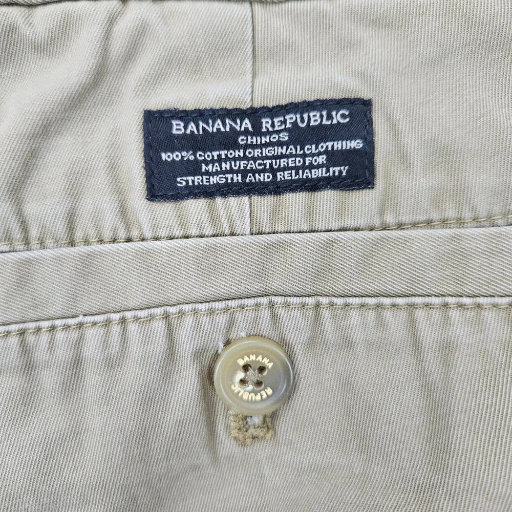 Banana Republic Emerson Chino Pants Men's 33x32 Tan Straight Leg Cotton Office